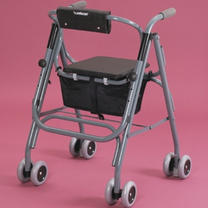 Eight Wheeled Folding Walker With Seat