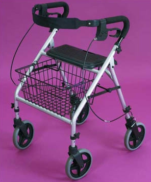Aluminium Rollator With Height Adjustable Seat